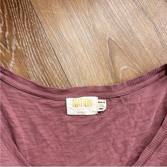 Nation Ltd Geri Puff Sleeve V-Neck Tiered Midi Peasant Dress - Picture 5 of 7